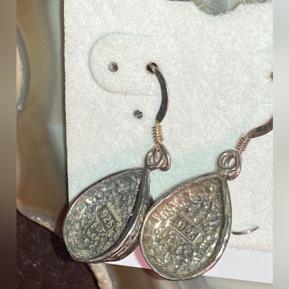 Natural Malachite Pear Shape 925 Sterling Silver Handmade Dangle Drop Earring - Picture 6 of 7